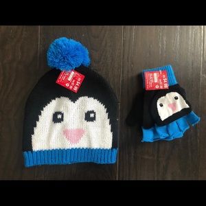 Brand new boys hat and mittens set